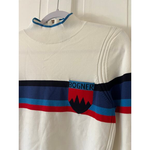 Bogner women’s winter sweater size 8 front chest pocket mountains apres top - Picture 3 of 7